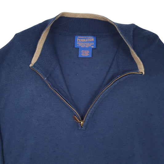 Mens Blue Pendleton  Quarter Zip Jumper