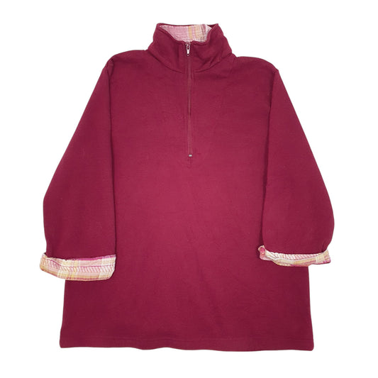 Womens Burgundy Comfort Corner  Quarter Zip Jumper