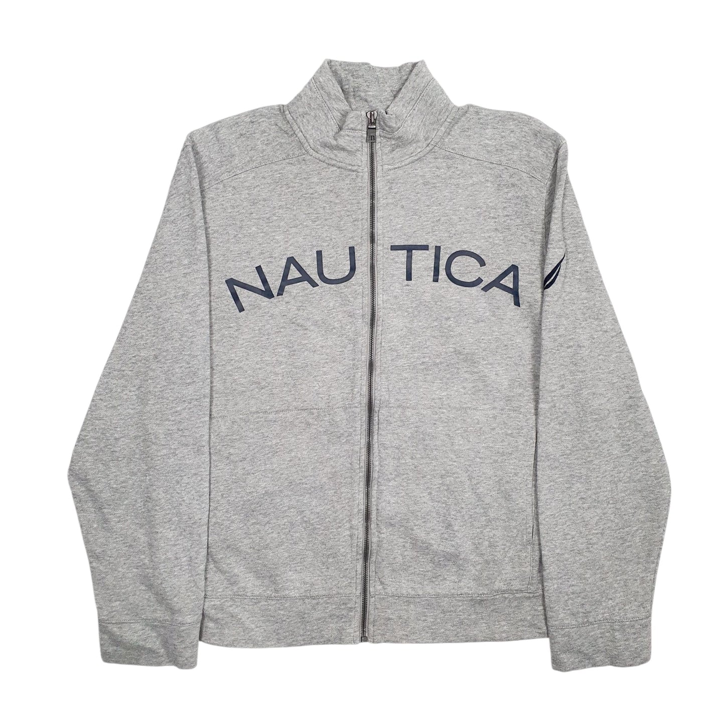 Mens Grey Nautica Spellout Full Zip Jumper