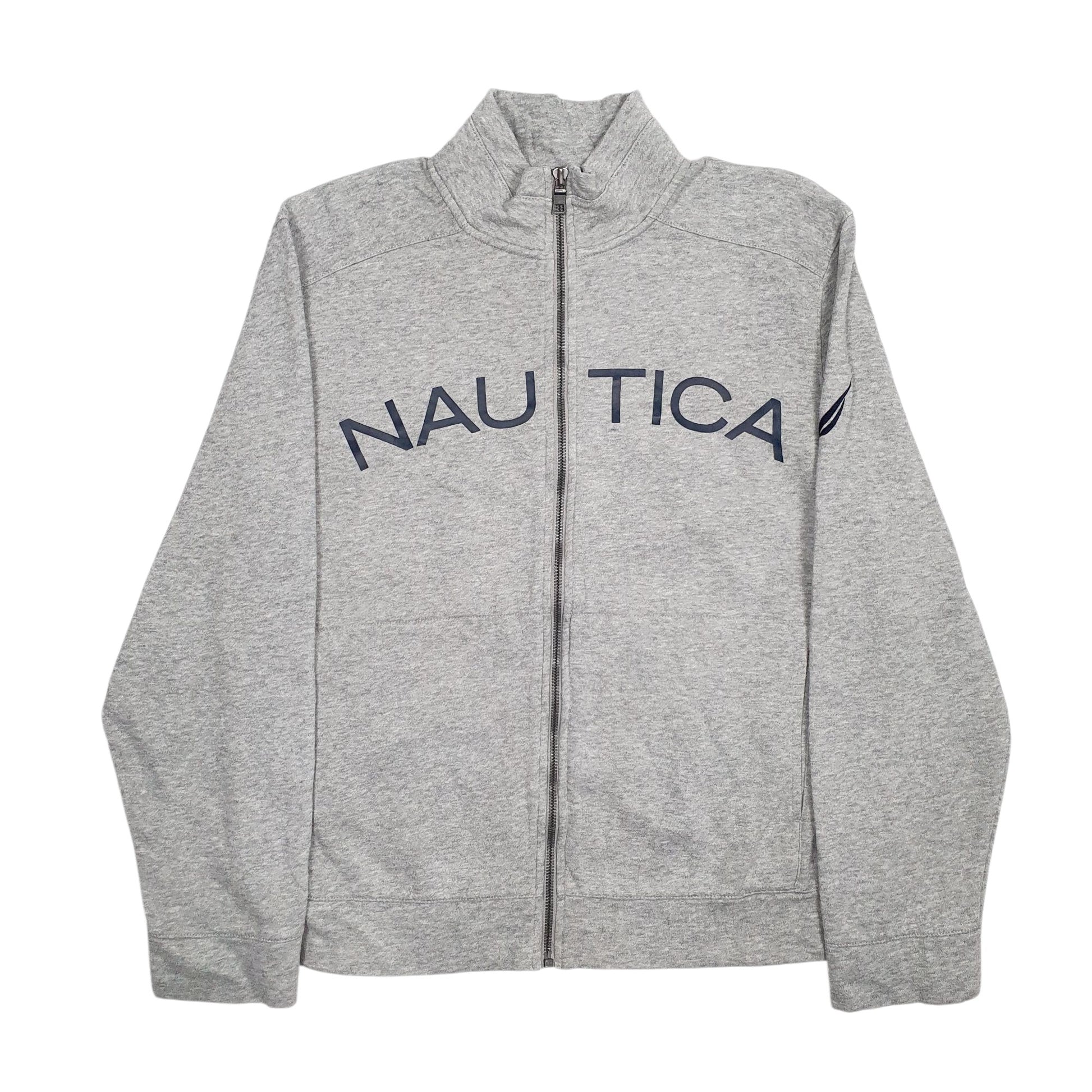 Mens Grey Nautica Spellout Full Zip Jumper