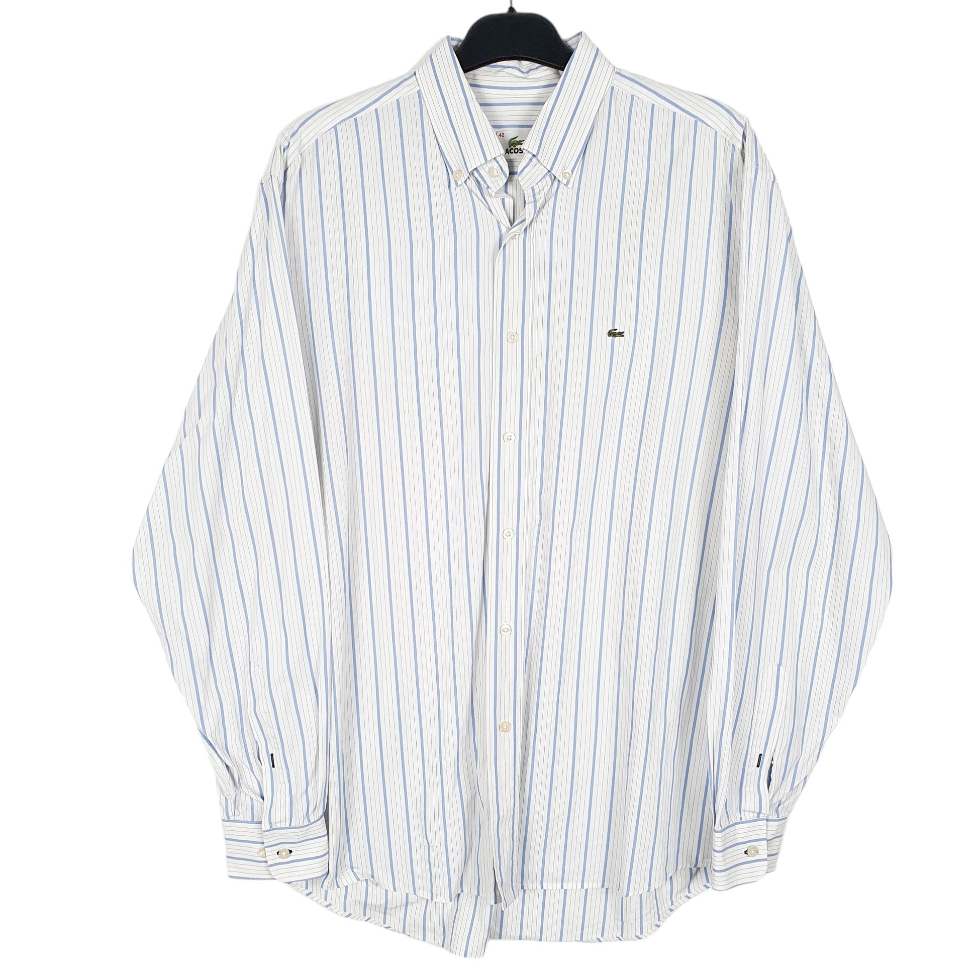 Mens White Lacoste  Long Sleeve Shirt