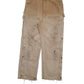 Mens Beige Carhartt R37 BRN Double Knee Overalls Bib Dungaree Trousers