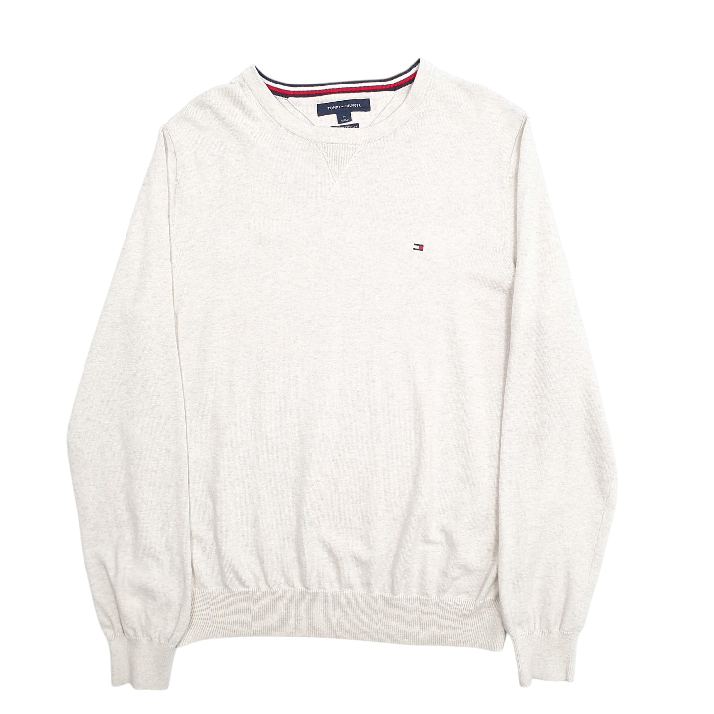 Mens Cream Tommy Hilfiger  Crewneck Jumper