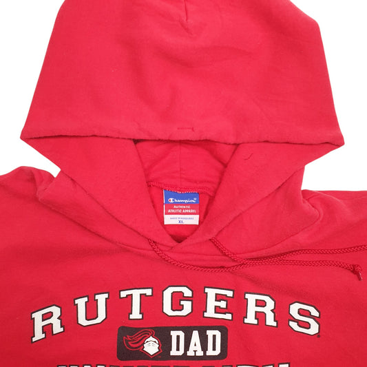Mens Red Champion Rutgers University Hoodie Jumper