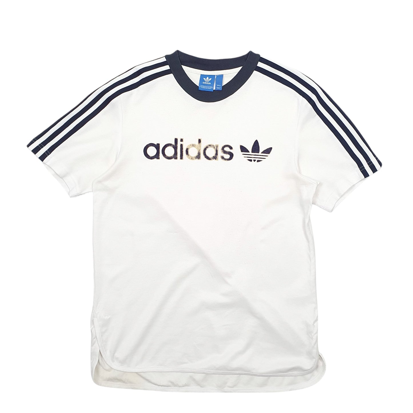 Mens White Adidas Spellout Short Sleeve T Shirt