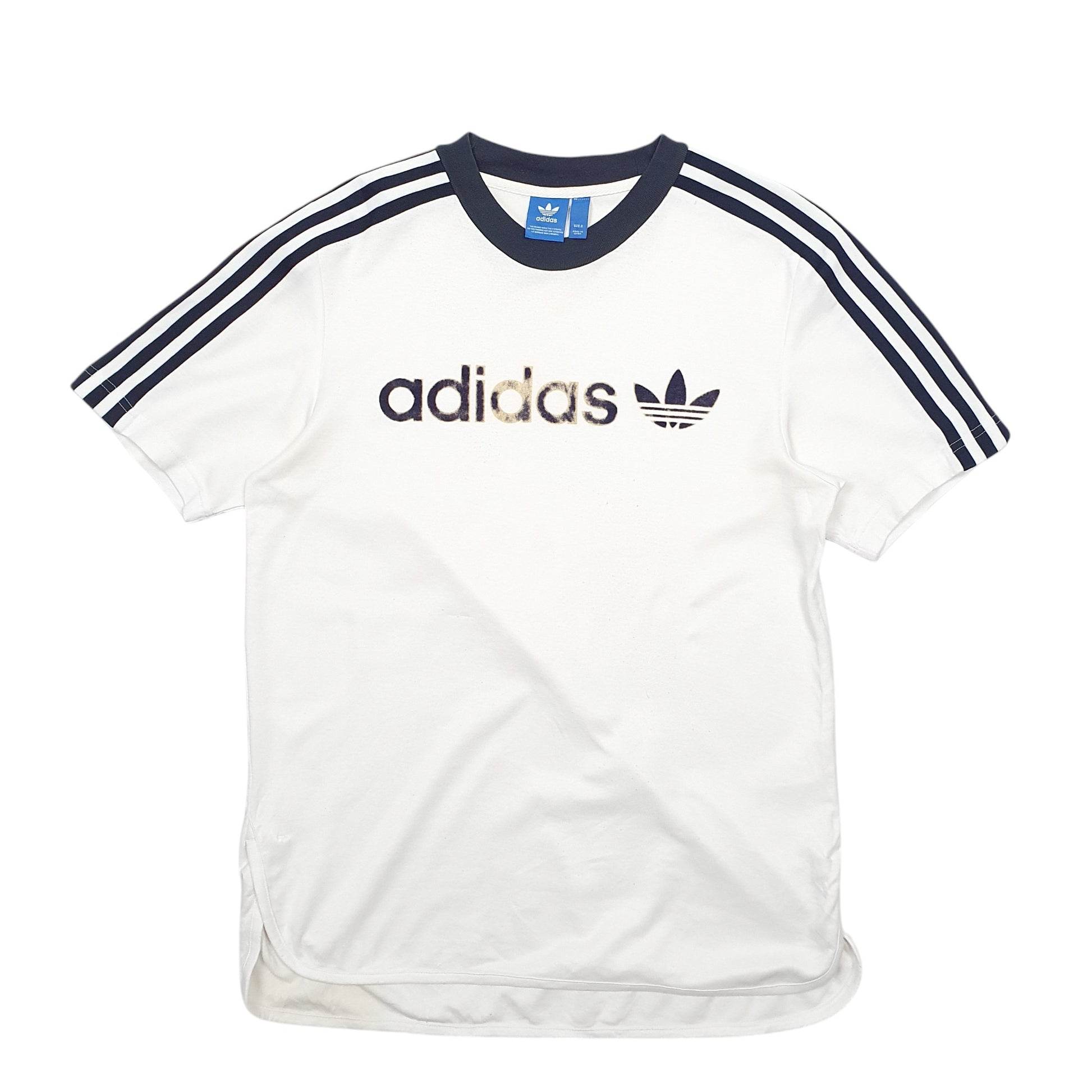 Mens White Adidas Spellout Short Sleeve T Shirt