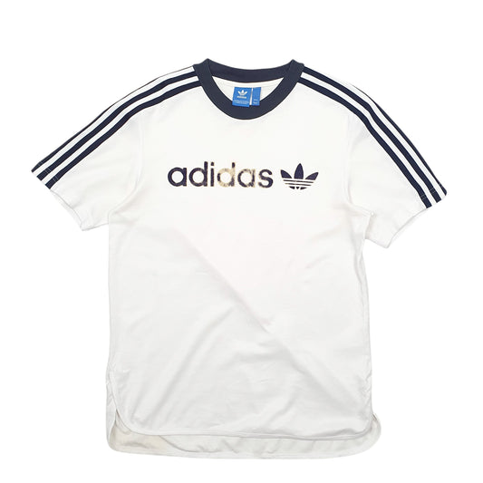 Mens White Adidas Spellout Short Sleeve T Shirt