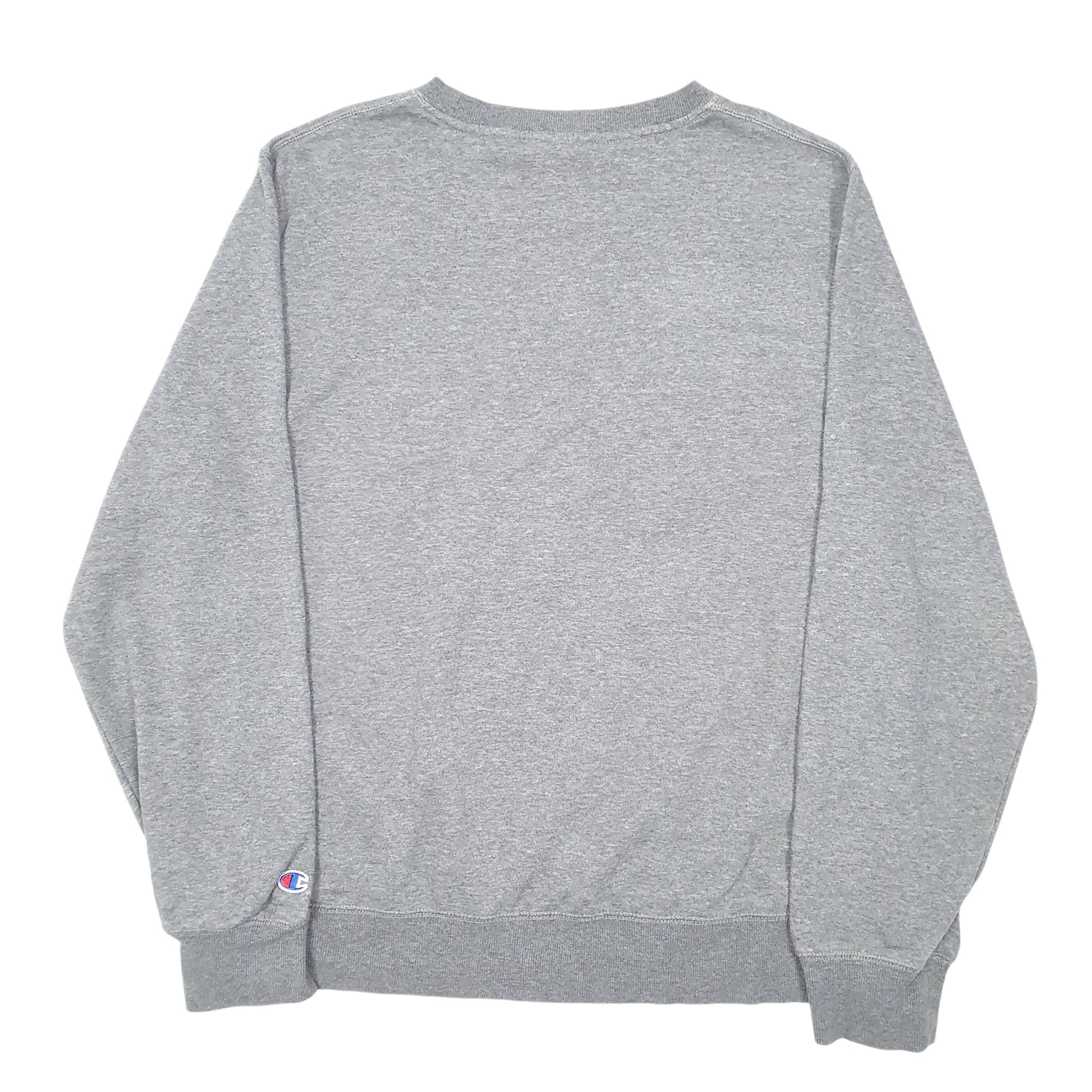 Mens Grey Champion Script Crewneck Jumper