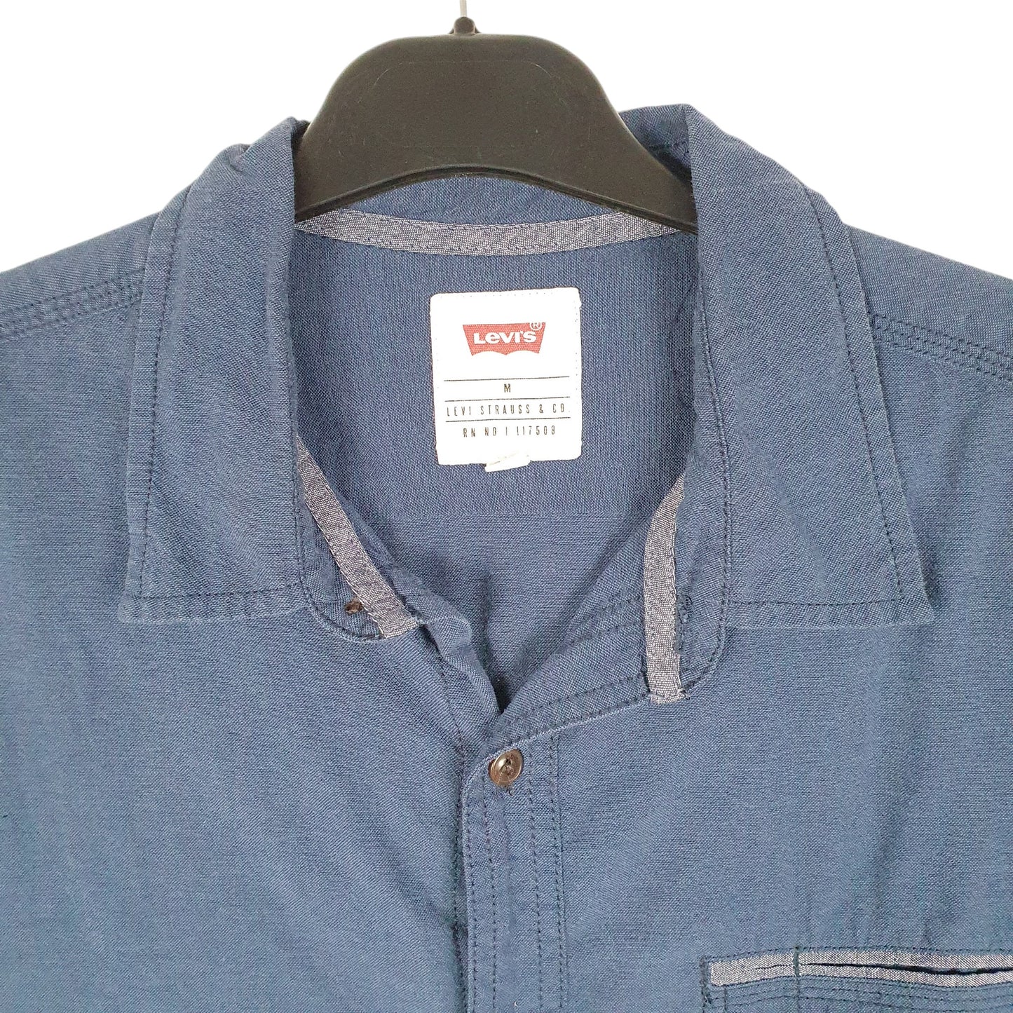 Mens Navy Levis Casual Short Sleeve Shirt