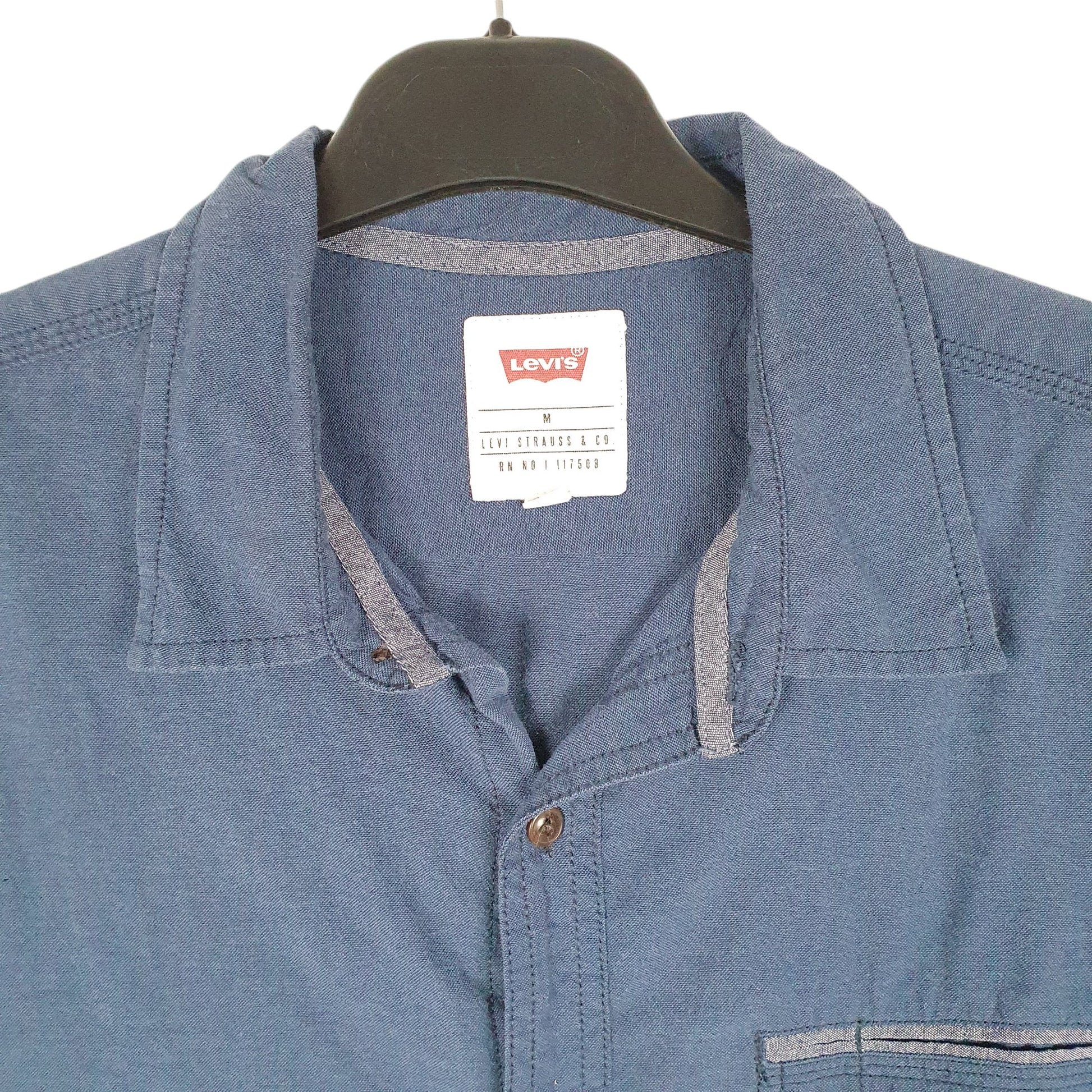 Mens Navy Levis Casual Short Sleeve Shirt