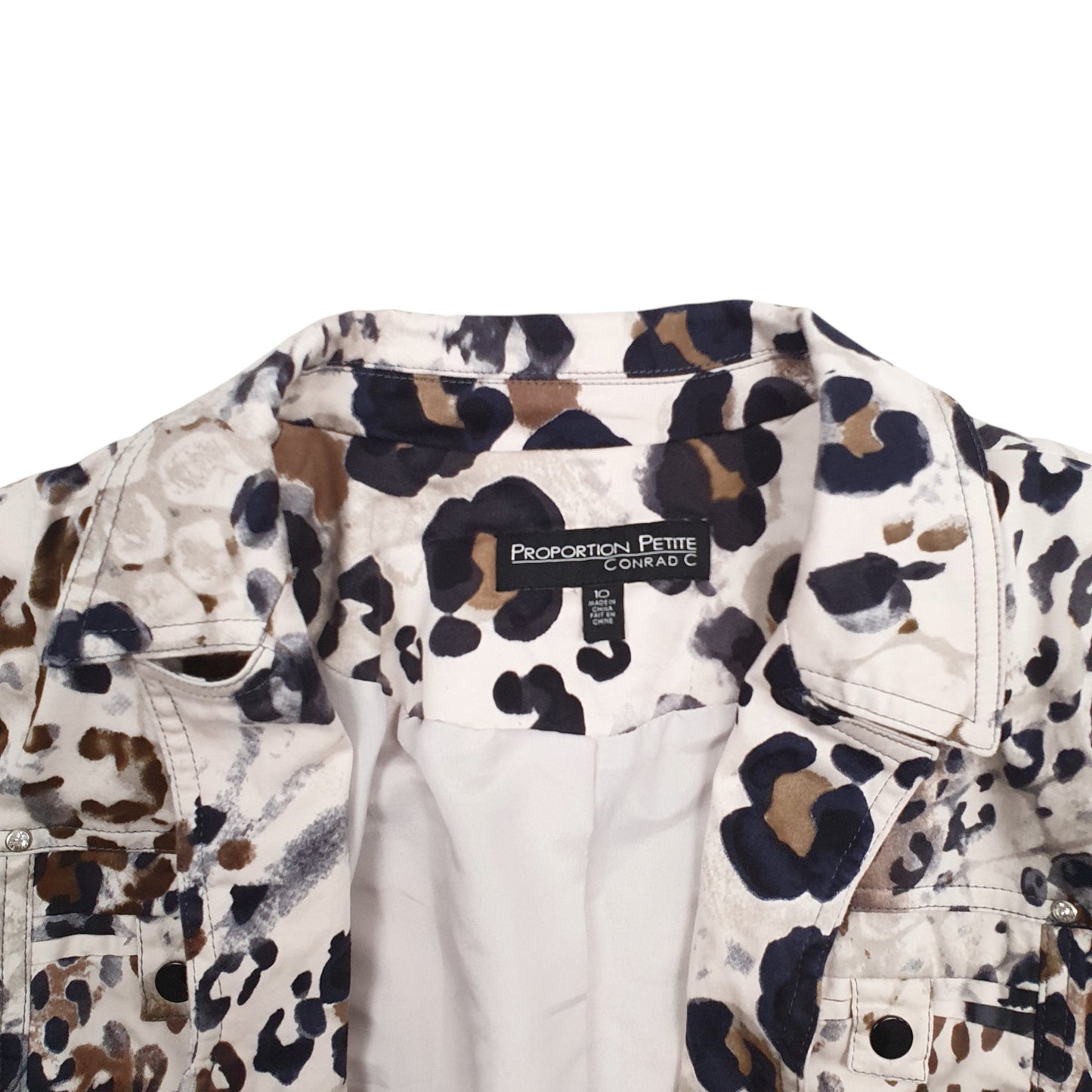 Womens Brown Proportion Petite Leopard Print  Coat