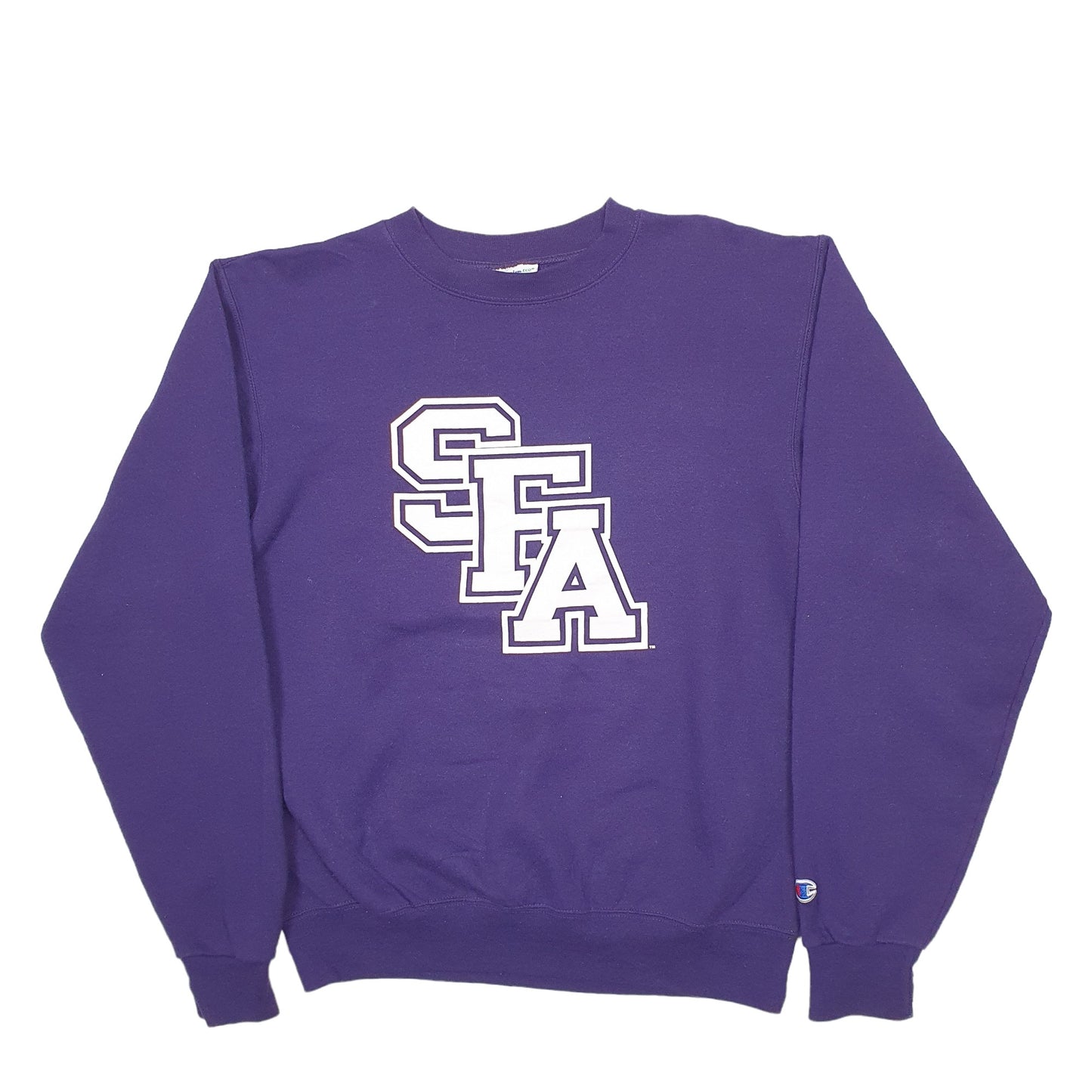 Mens Purple Champion USA College Crewneck Jumper