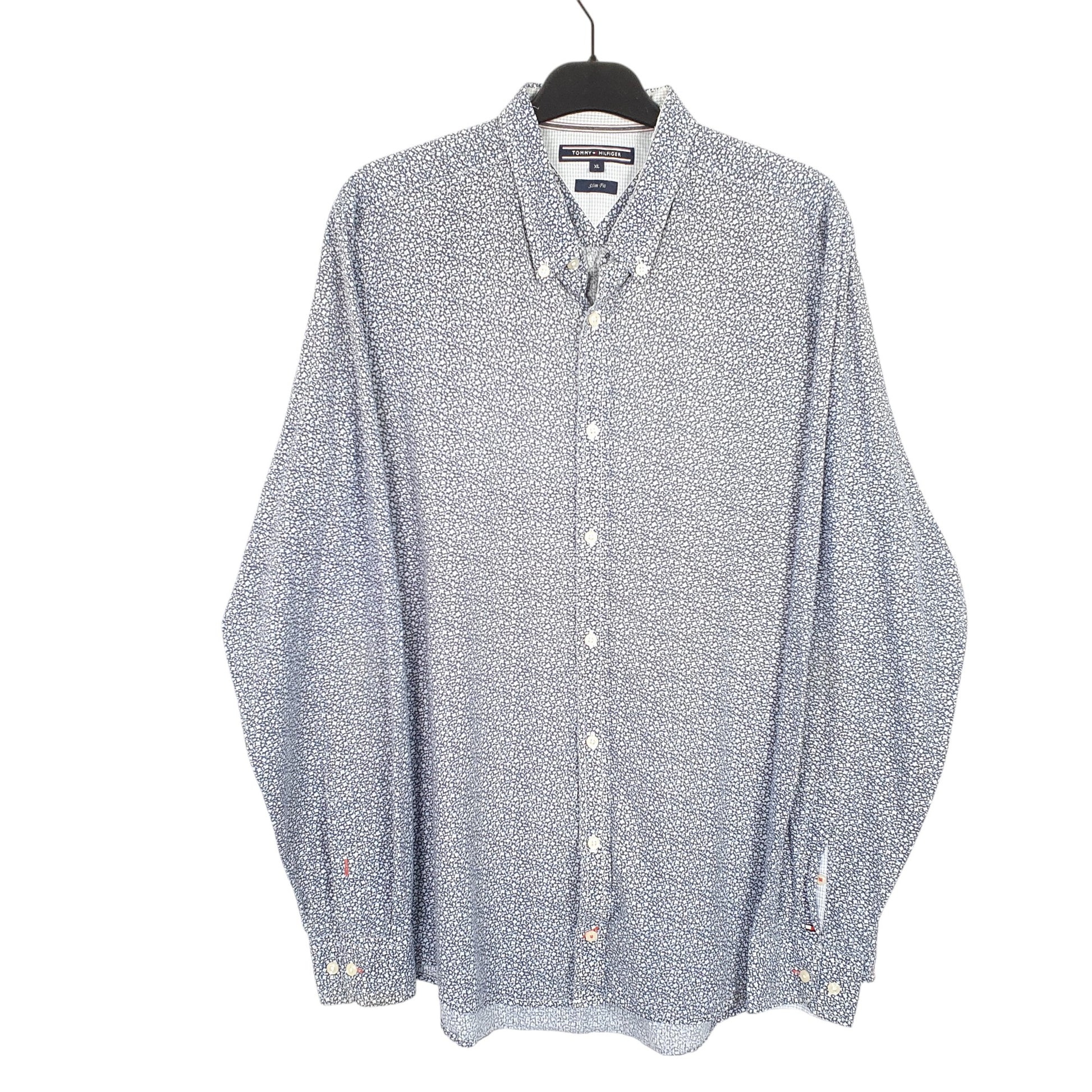 Mens Blue Tommy Hilfiger Floral Long Sleeve Shirt