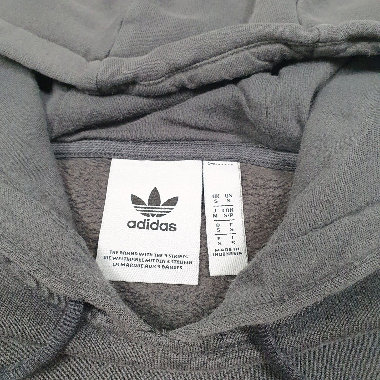 Mens Grey Adidas Spellout Hoodie Jumper