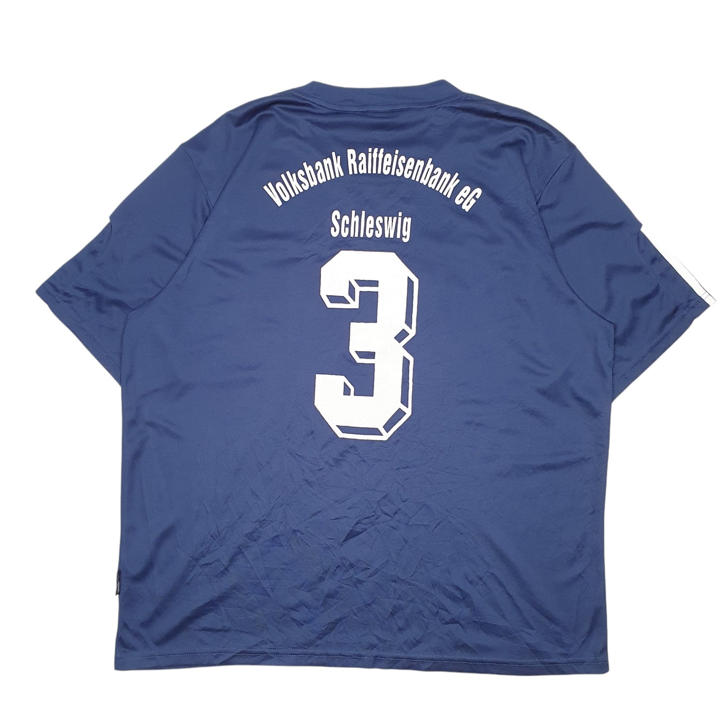 Mens Navy Adidas Vintage Climalite Volksbank 3 Short Sleeve T Shirt