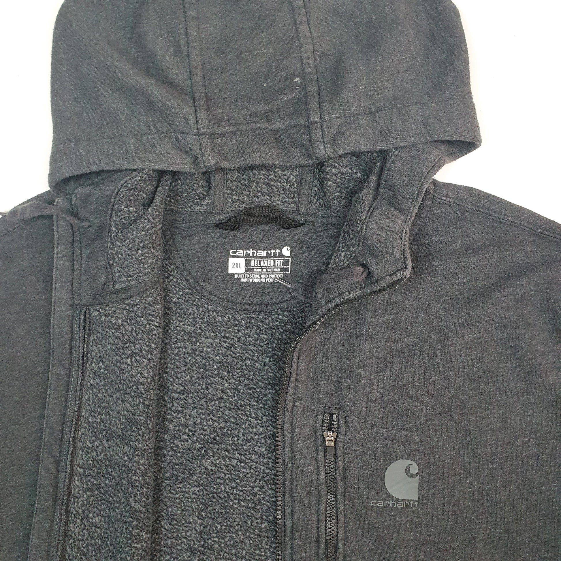 Mens Grey Carhartt Hoodie Full Zip Jumper