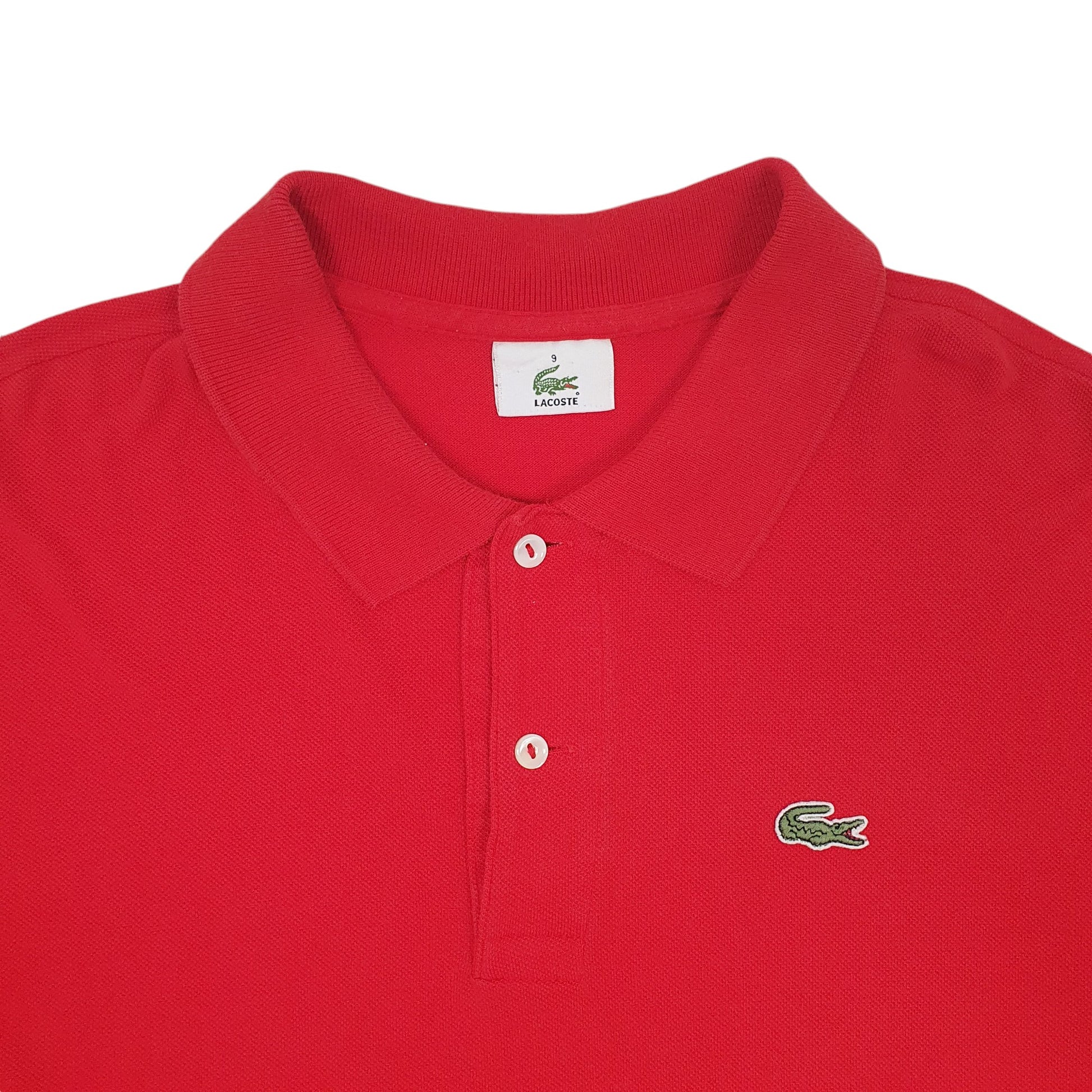 Mens Red Lacoste  Short Sleeve Polo Shirt