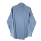 Mens Blue Wrangler Denim Jeans Western Pearl Snap Cowboy Long Sleeve Shirt