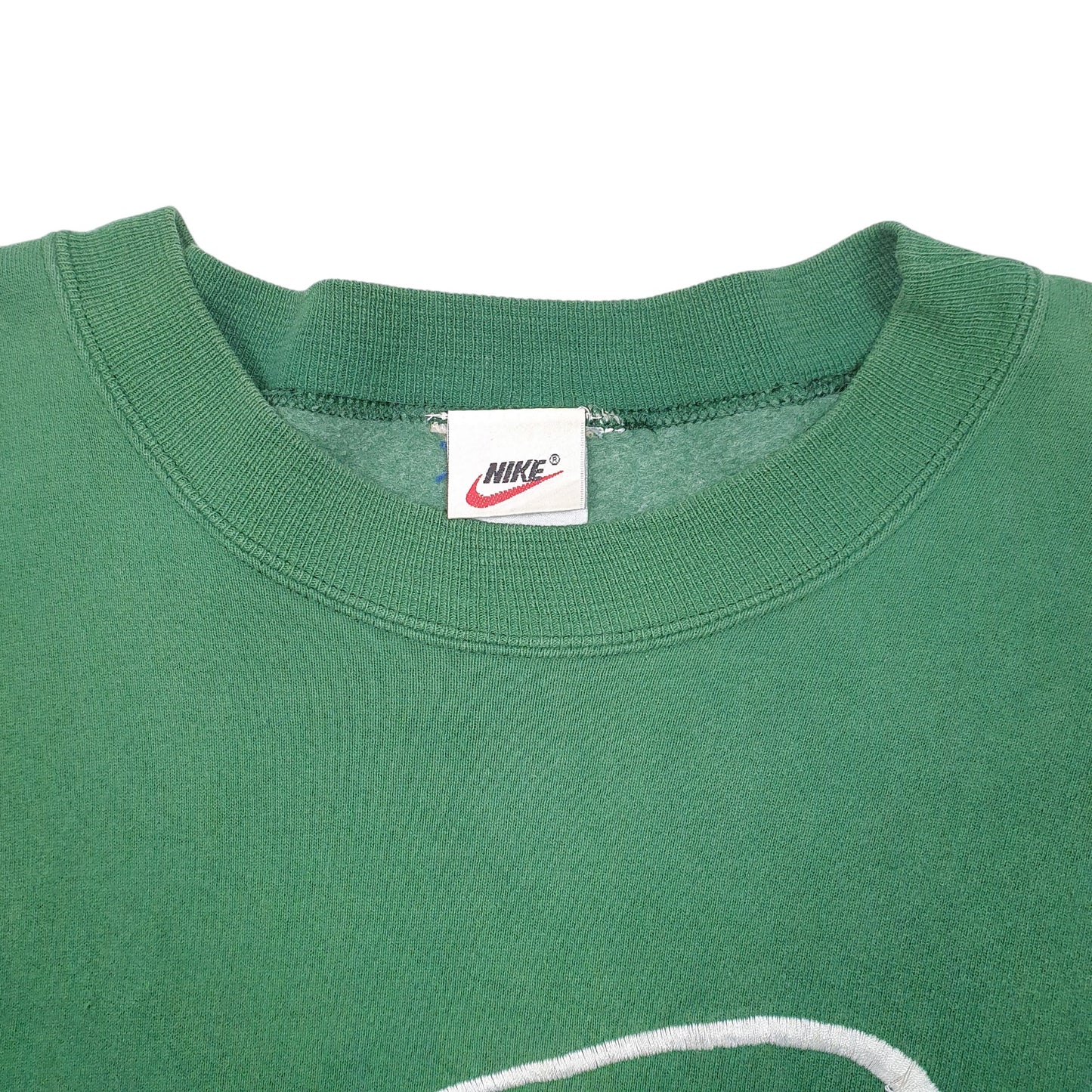 Mens Green Nike Vintage 90s Air Spellout Swoosh Crewneck Jumper