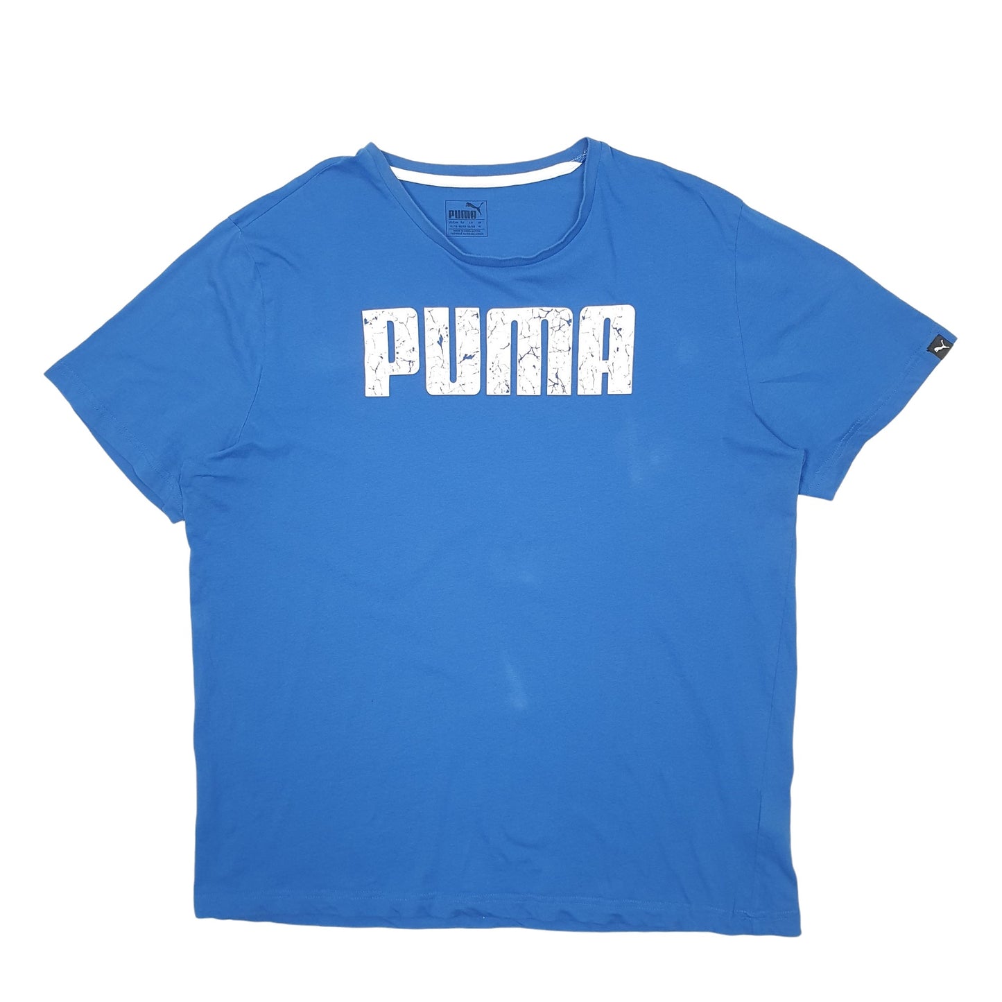 Mens Blue Puma Spellout Short Sleeve T Shirt