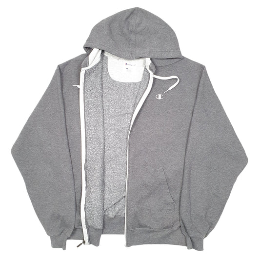 Mens Grey Champion Hoodie Full Zip Jumper