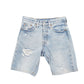 Womens Blue Levis 501 Jorts Distressed Denim Shorts