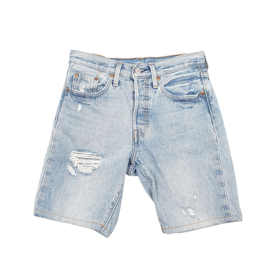 Womens Blue Levis 501 Jorts Distressed Denim Shorts