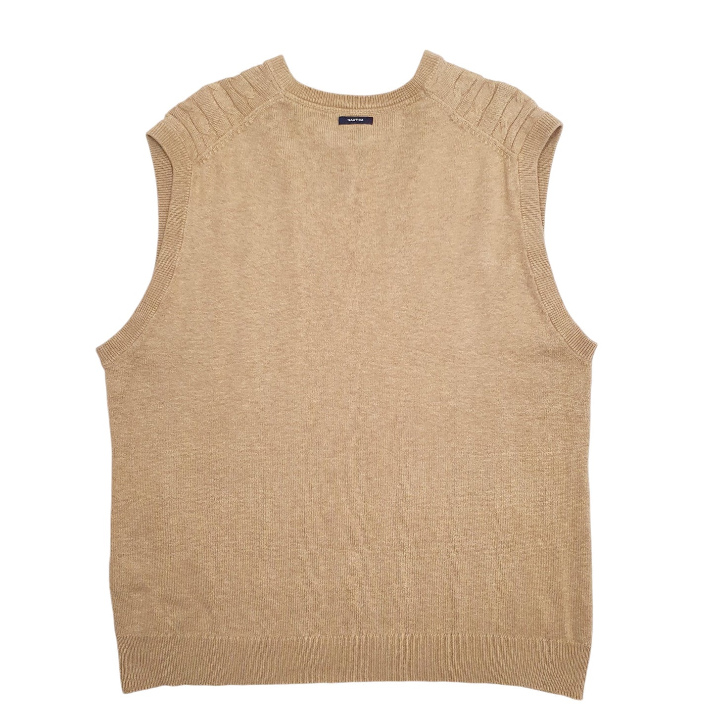 Mens Brown Nautica Knit Tank Top Jumper