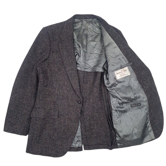 Mens Grey Harris Tweed Tailored In USA Vintage Scottish Wool  Coat