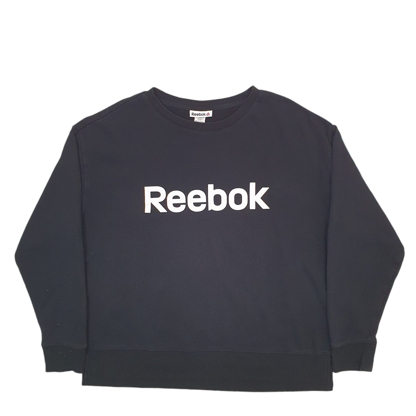 Womens Black Reebok Spellout Crewneck Jumper