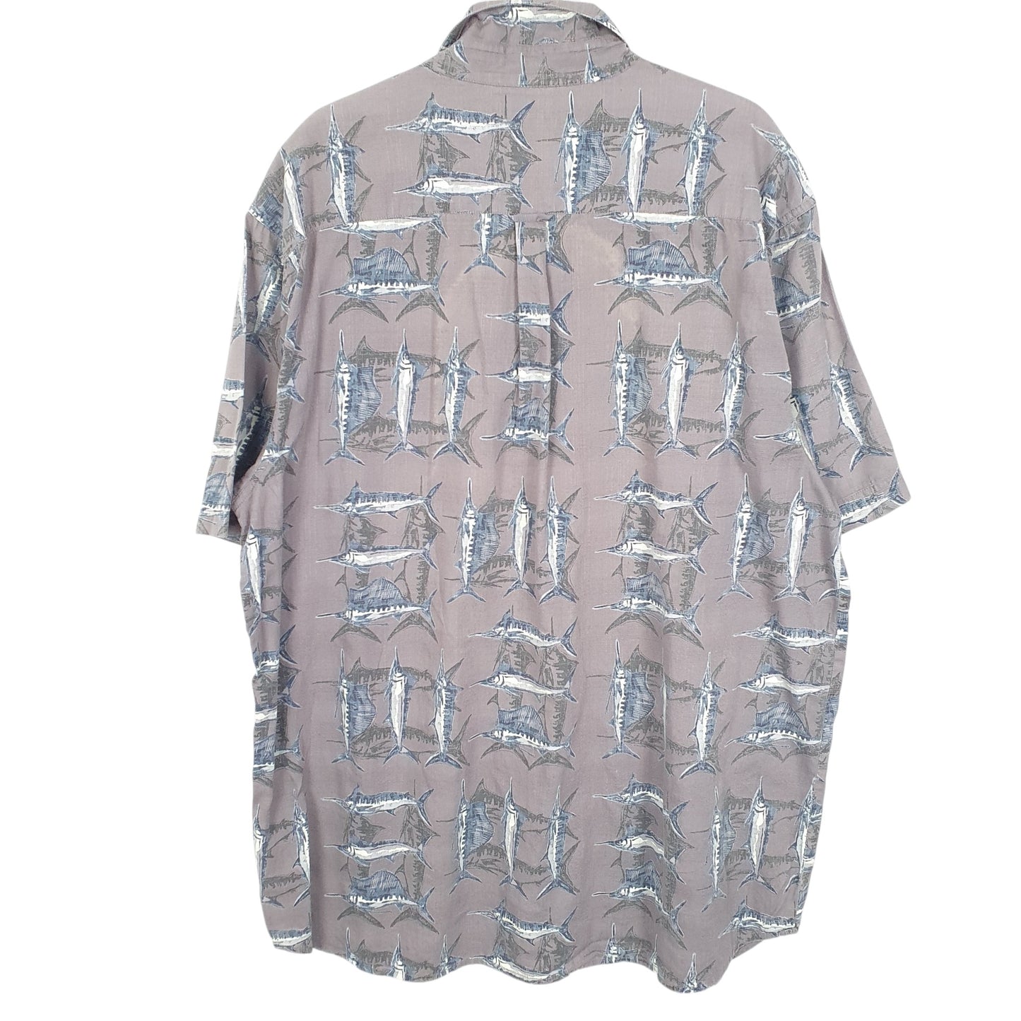 Mens Grey Columbia Sportswear Fishing Marlin Swordfish Short Sleeve Shirt