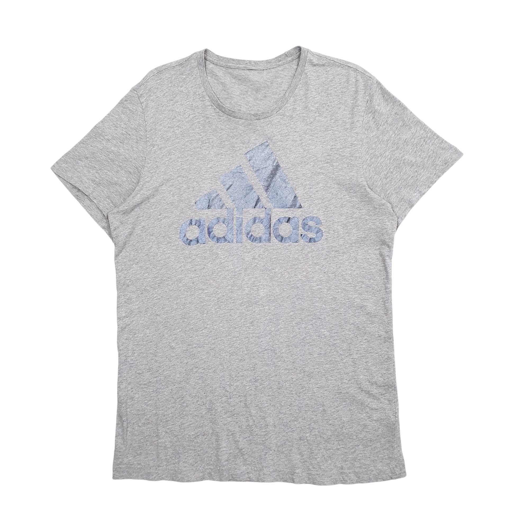 Mens Grey Adidas Spellout Short Sleeve T Shirt