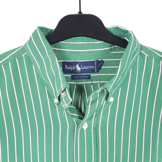 Mens Green Polo Ralph Lauren Oxford Long Sleeve Shirt