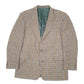 Mens Brown Harris Tweed Vintage Fasini Houndstooth Crewneck Coat