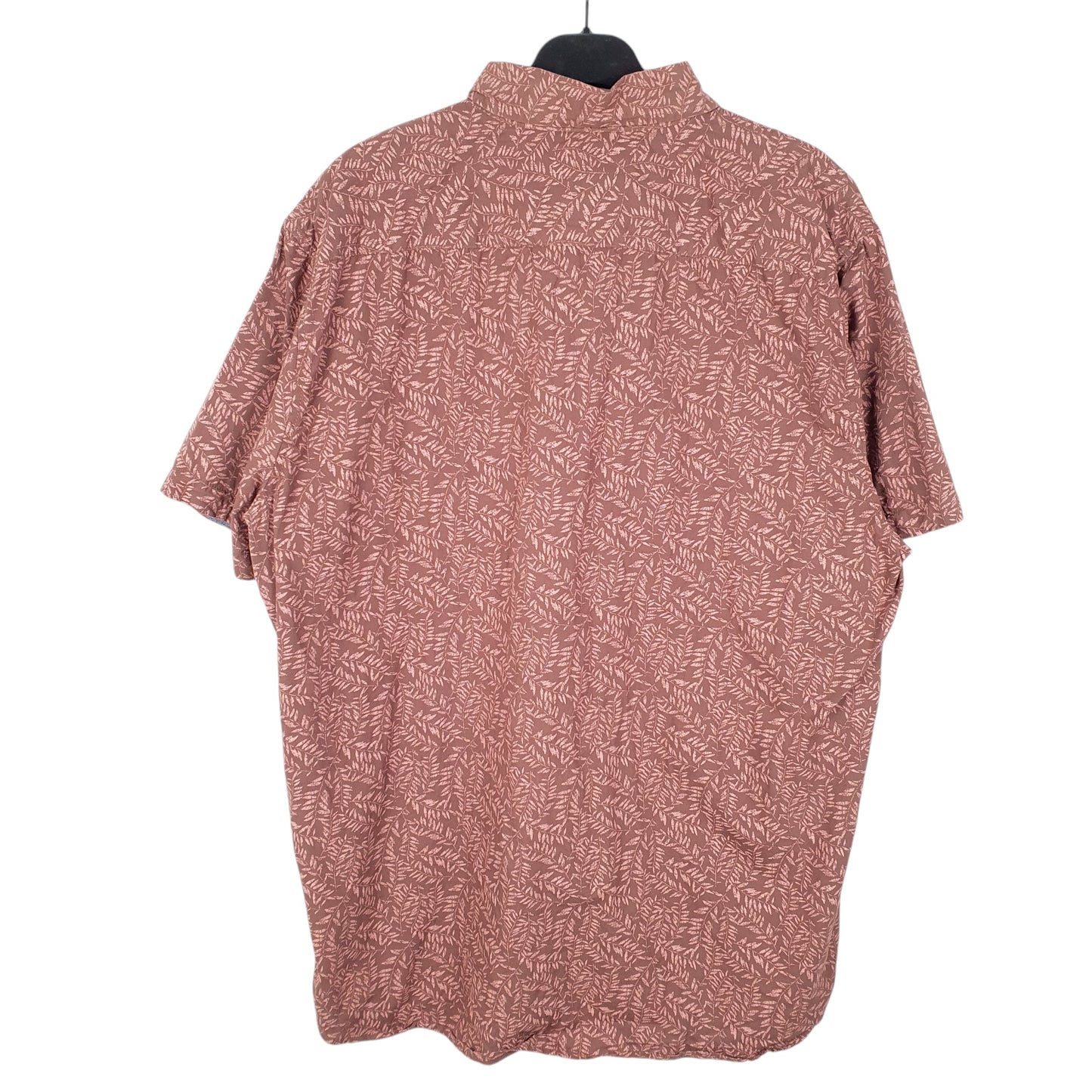 Mens Brown Lee Leaves Foliage Hawaiian Print Short Sleeve Shirt