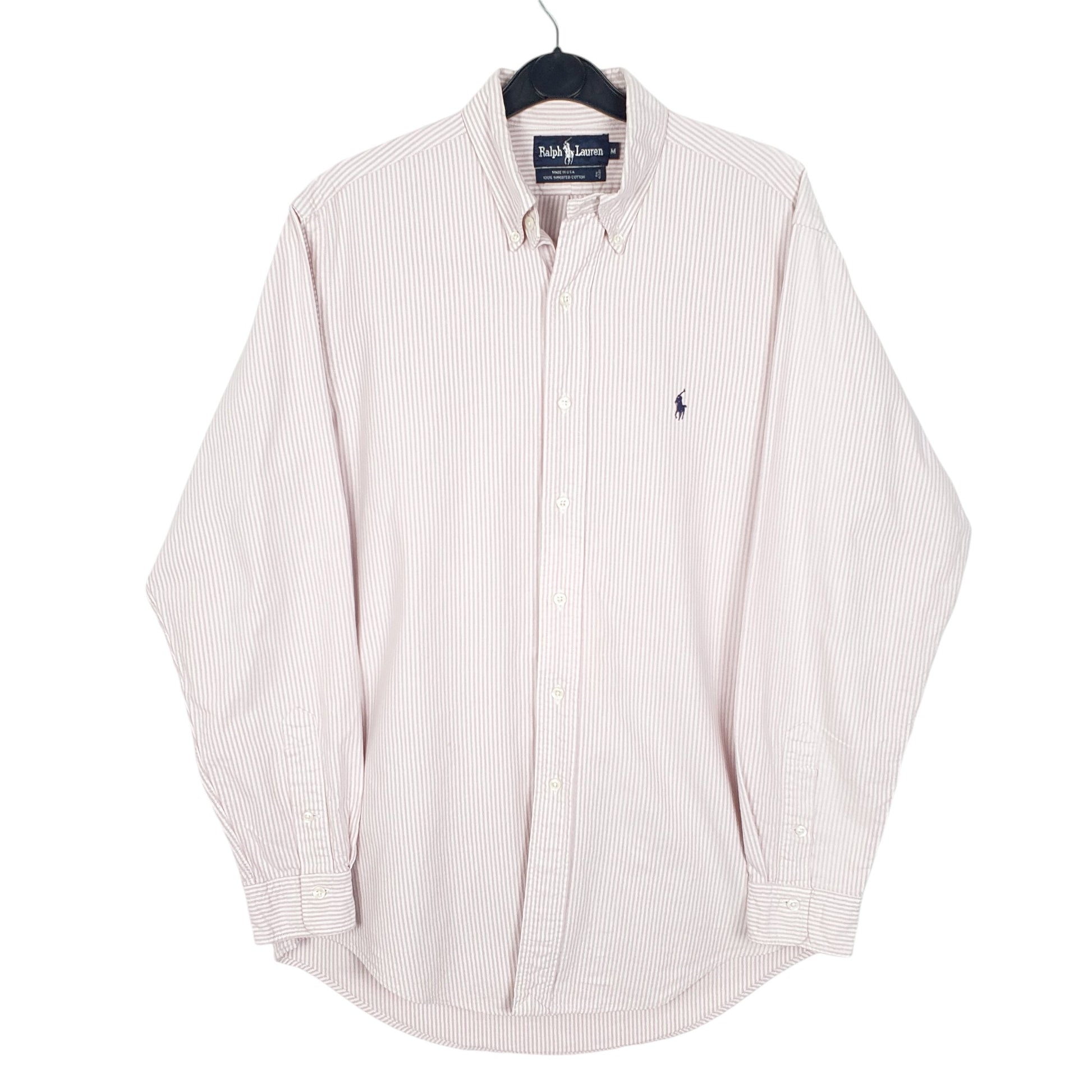 Mens Pink Ralph Lauren Vintage Oxford Made In USA Long Sleeve Shirt