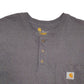 Mens Grey Carhartt Henley Short Sleeve T Shirt