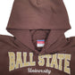 Mens Brown Champion Ball State University Hoodie Jumper