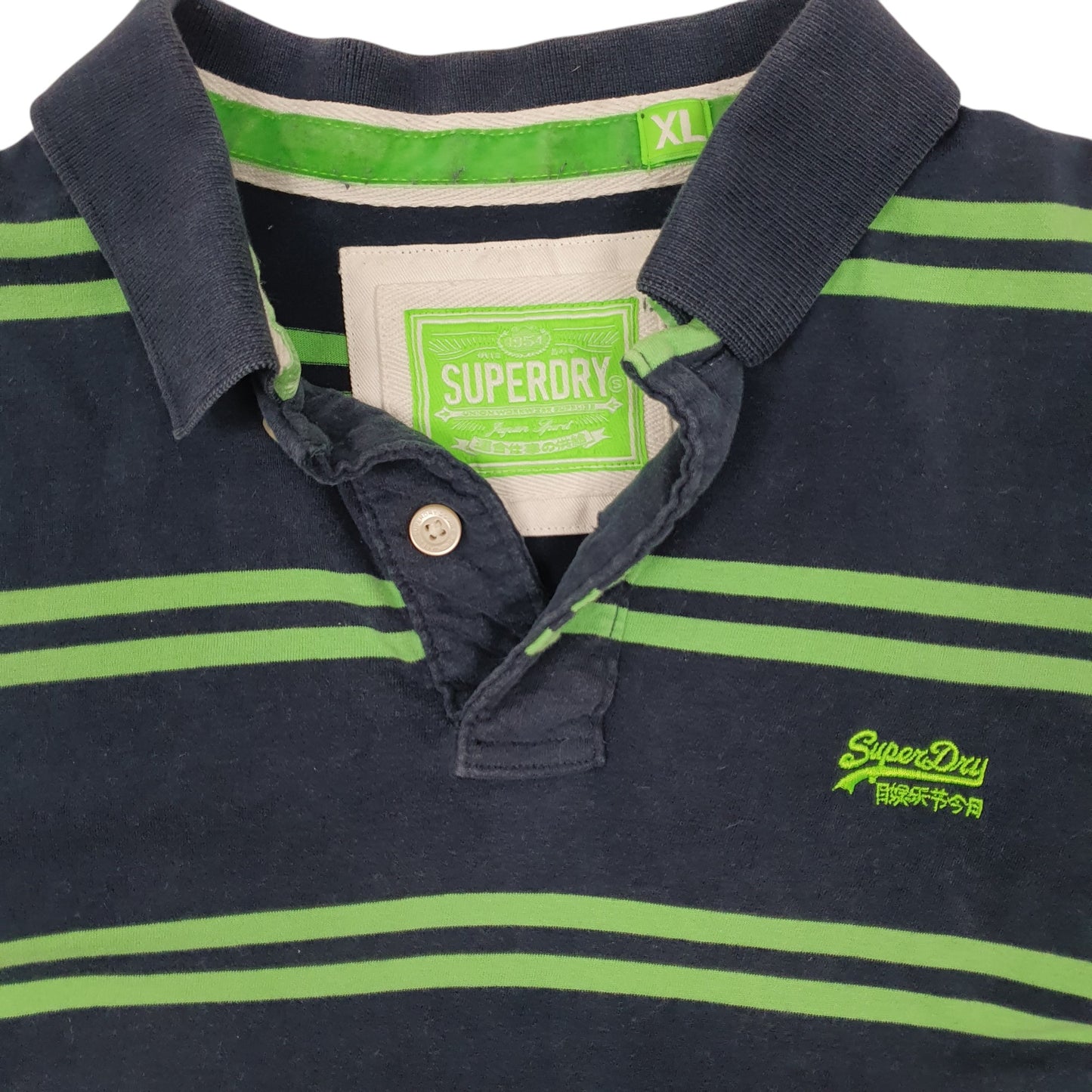 Mens Navy Superdry  Short Sleeve Polo Shirt