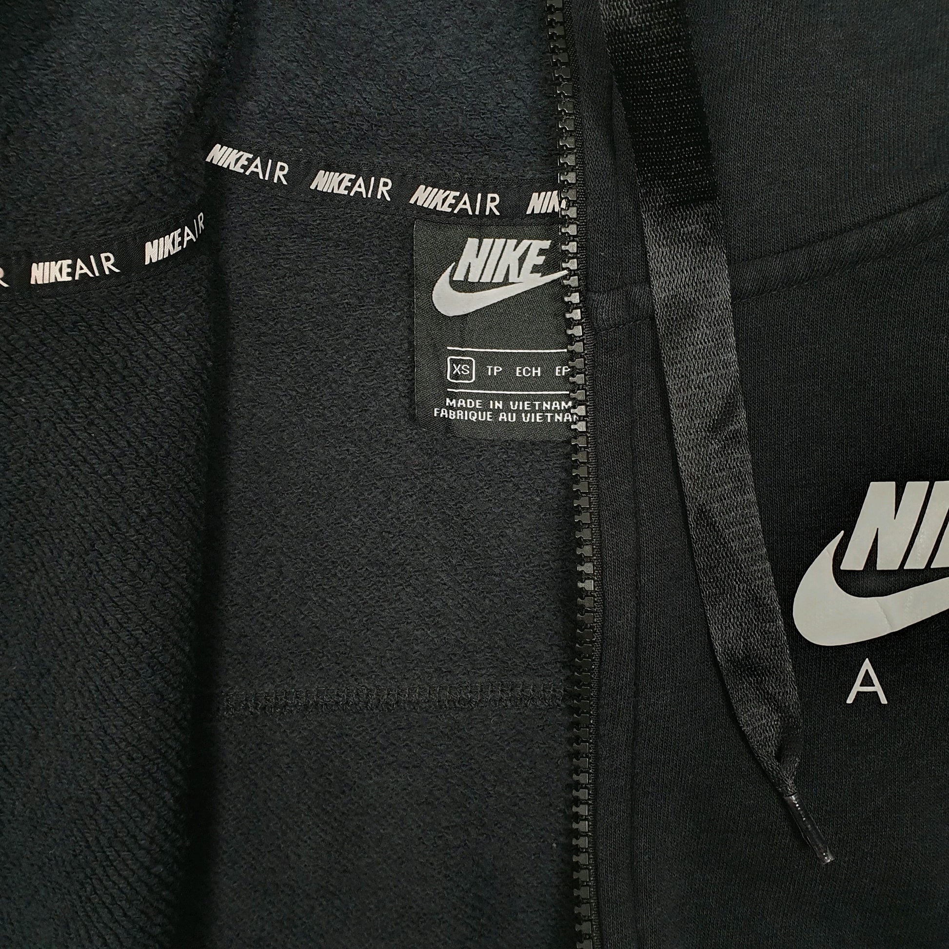 Womens Black Nike Crop Top Hoodie Full Zip Jumper