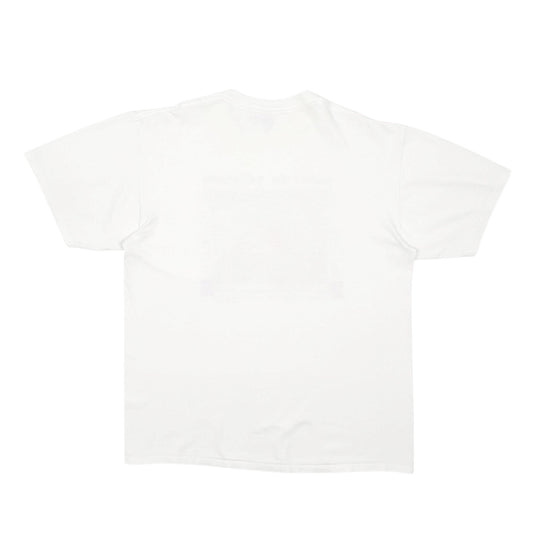 Mens White Jerzees Single Stitch Vintage 90s Short Sleeve T Shirt