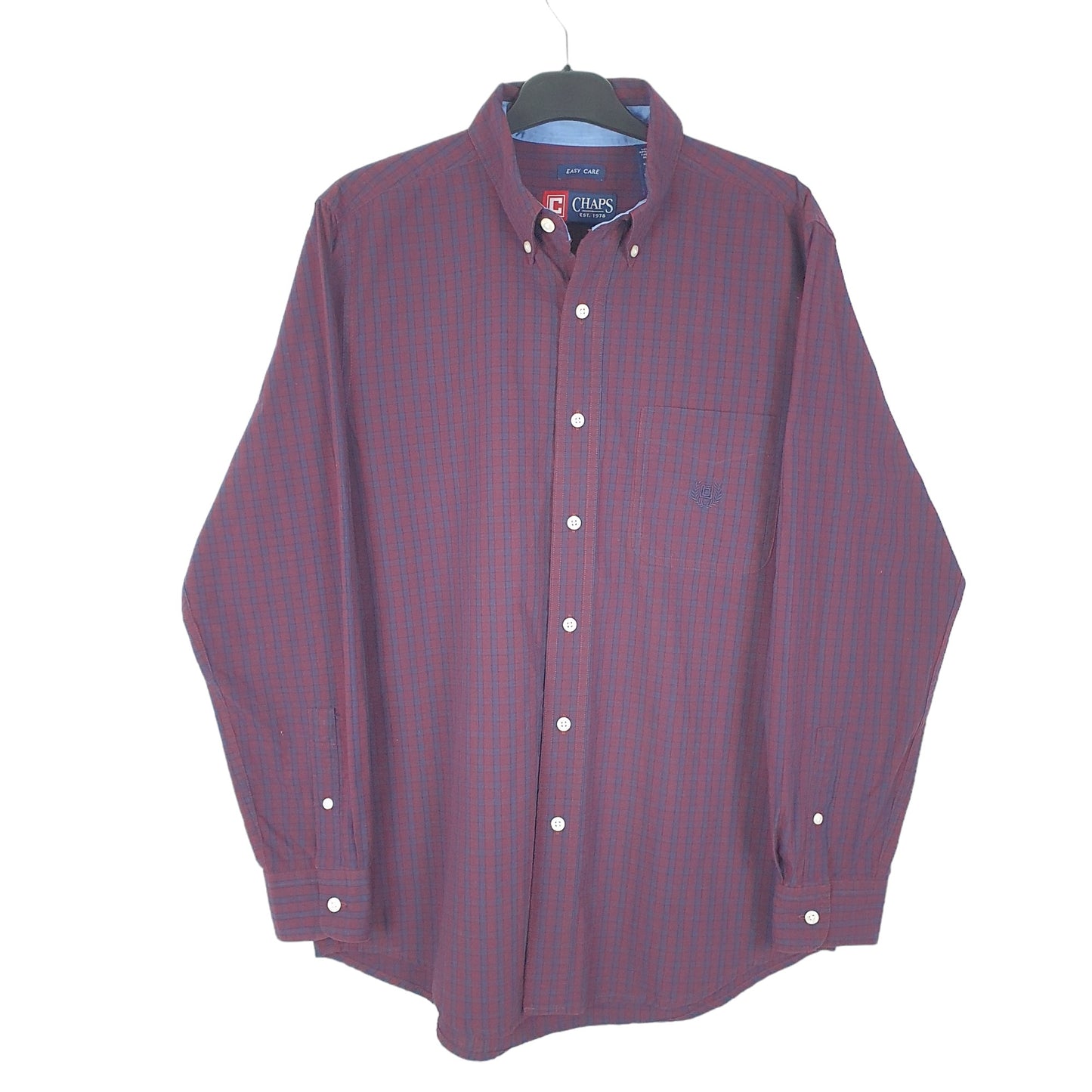 Mens Burgundy Chaps  Long Sleeve Shirt