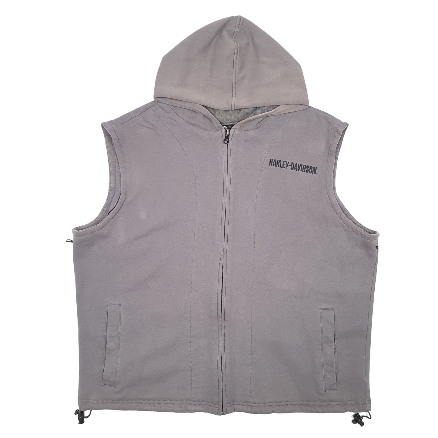 Mens Grey Harley Davidson Hooded Hoodie Biker Motorcycles Gilet Jumper