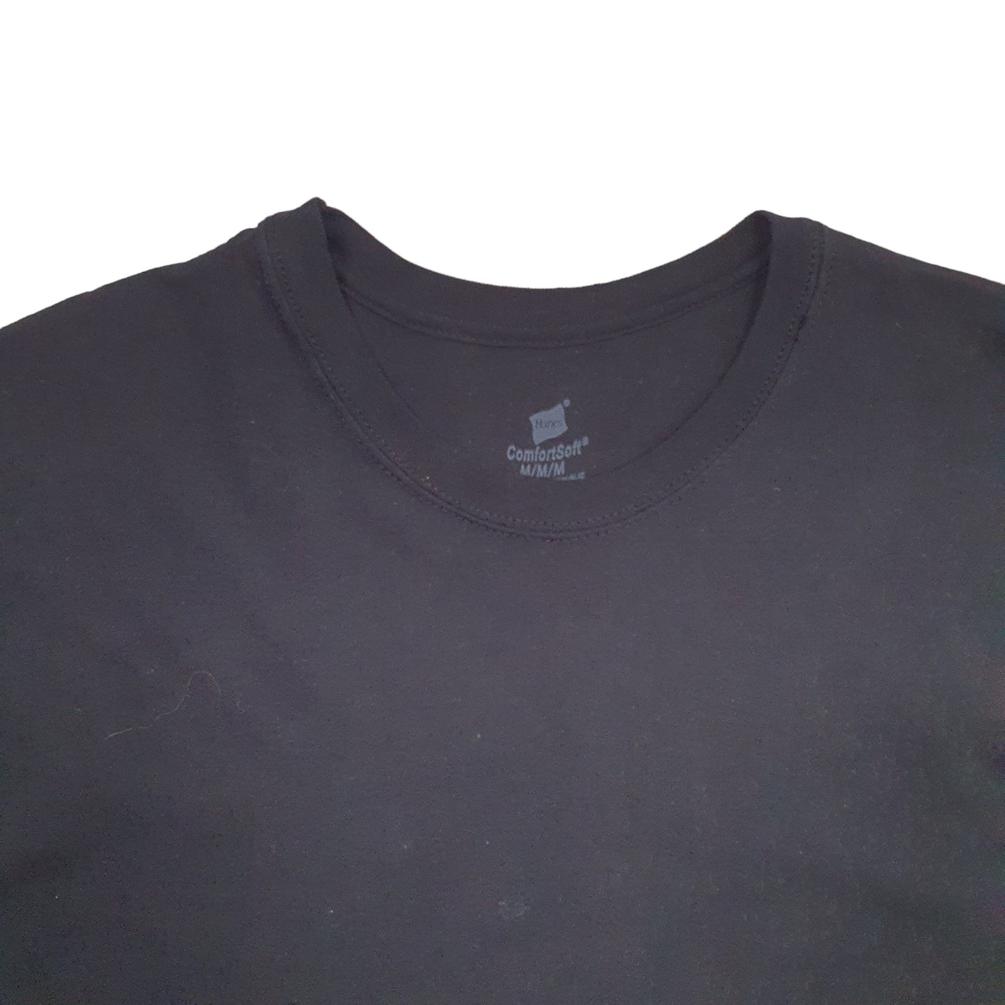 Mens Black Hanes  Short Sleeve T Shirt