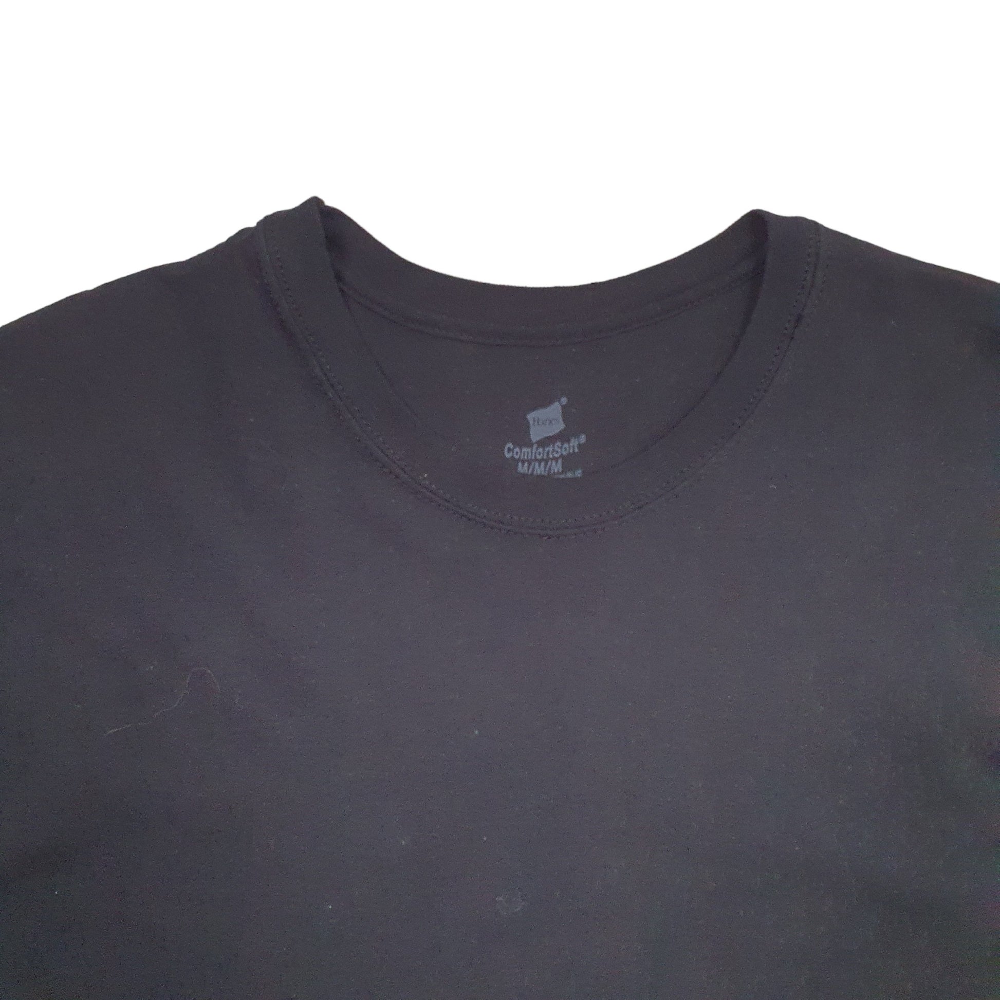 Mens Black Hanes  Short Sleeve T Shirt