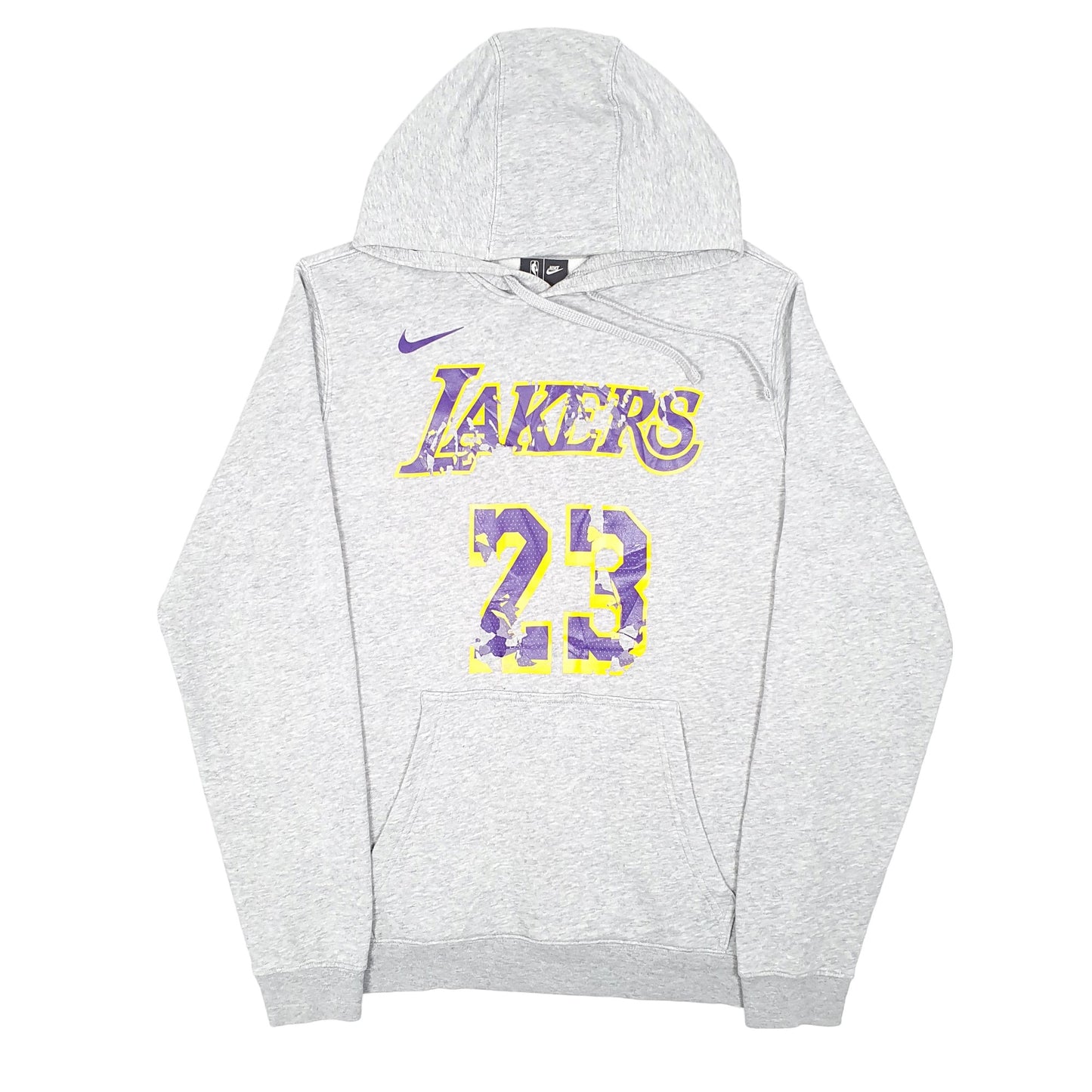 Mens Grey Nike NBA L.A Lakers Basketball 23 James Hoodie Jumper