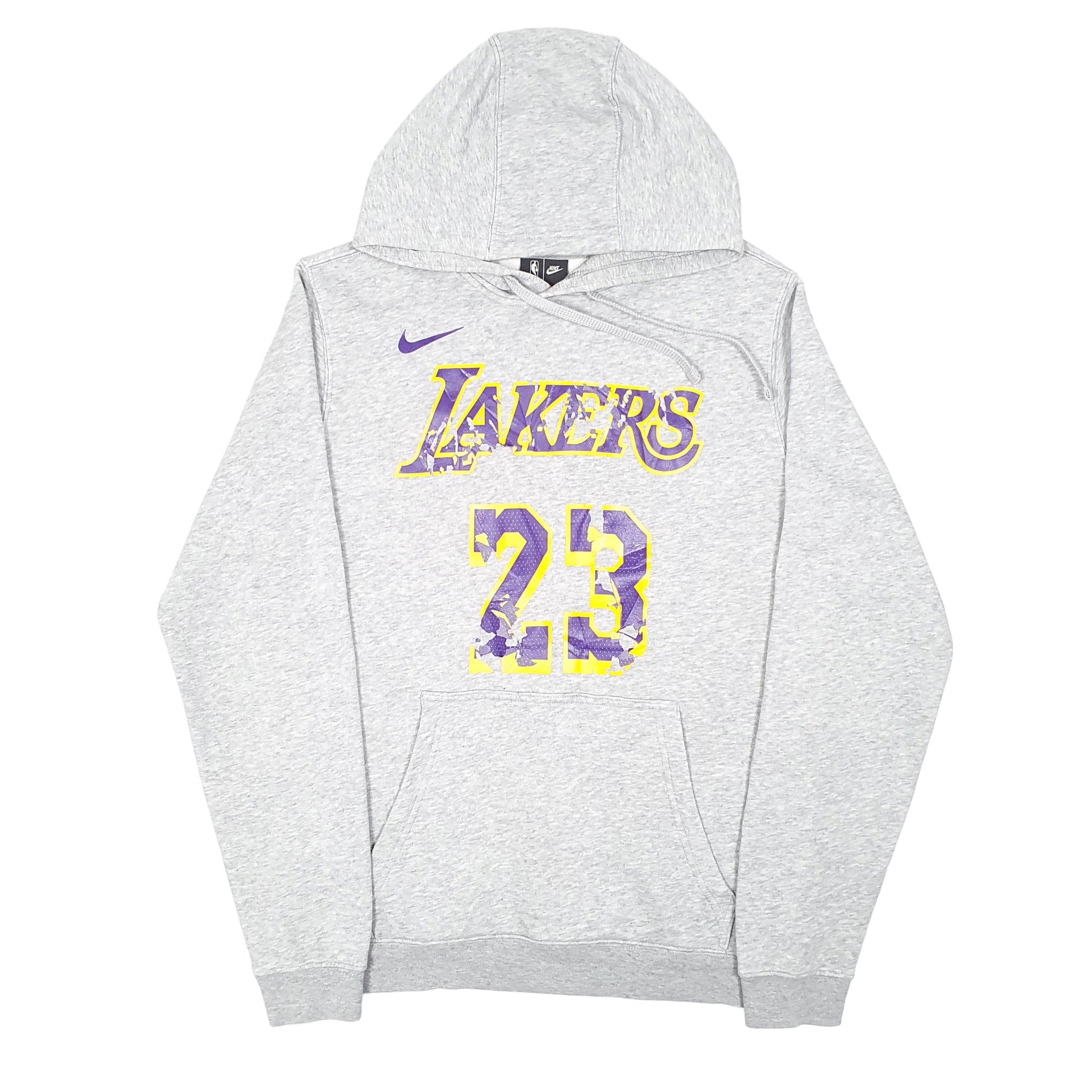 Mens Grey Nike NBA L.A Lakers Basketball 23 James Hoodie Jumper