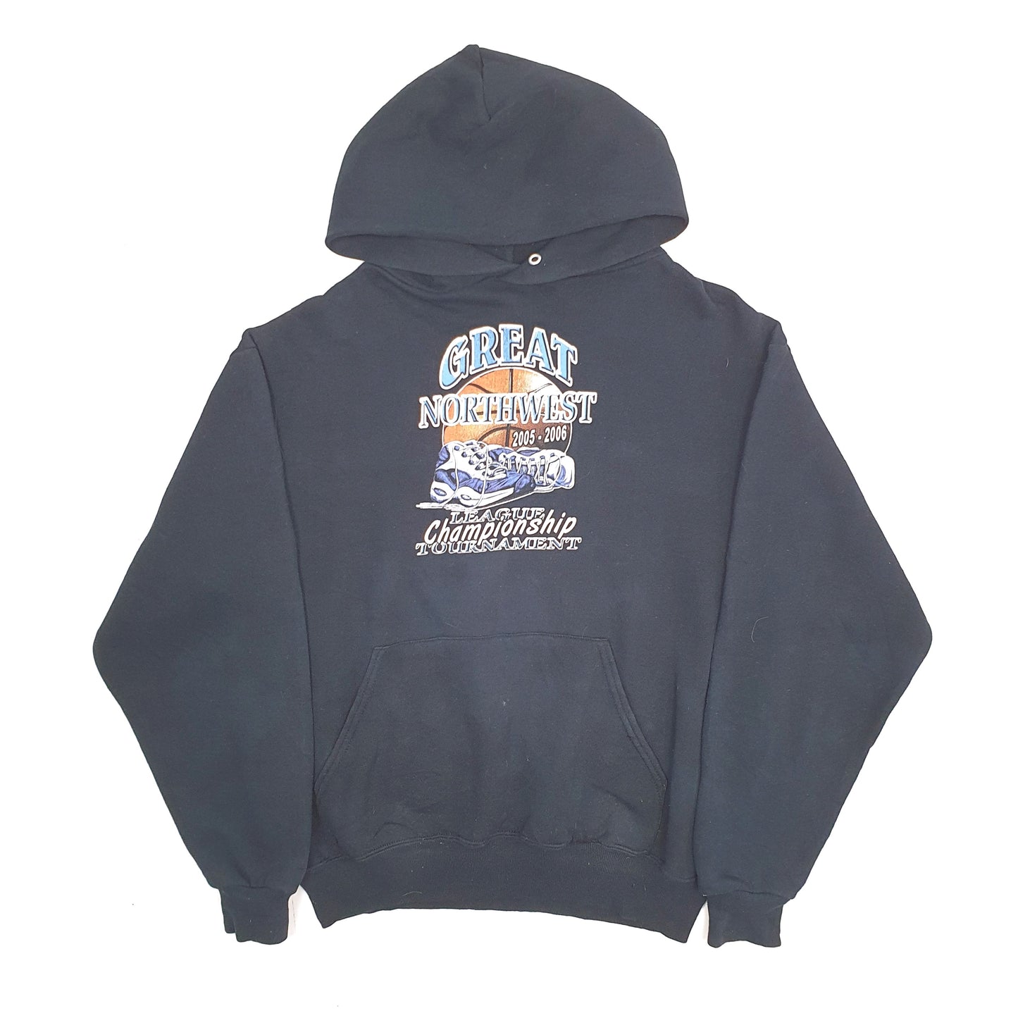 Mens Black Jerzees North West Basketball USA Hoodie Jumper