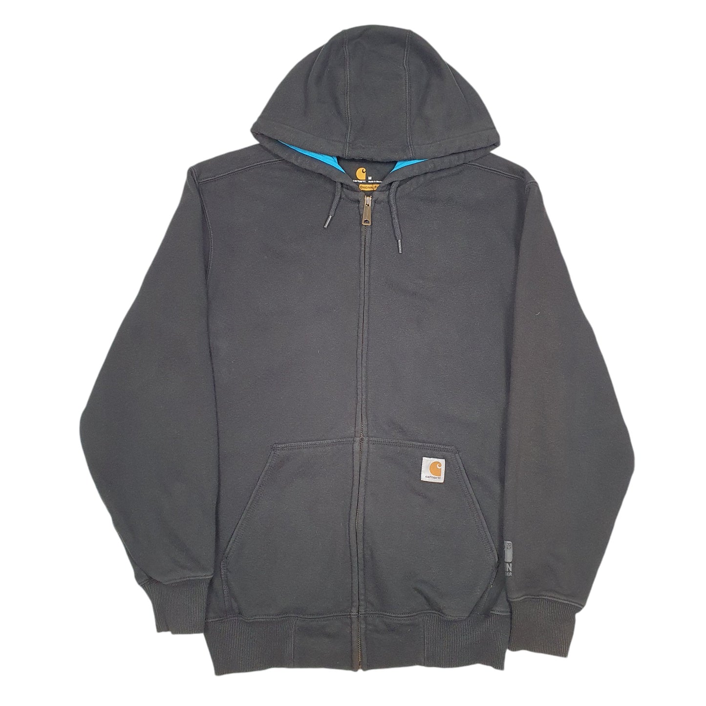 Mens Black Carhartt Workwear Hoodie Full Zip Jumper