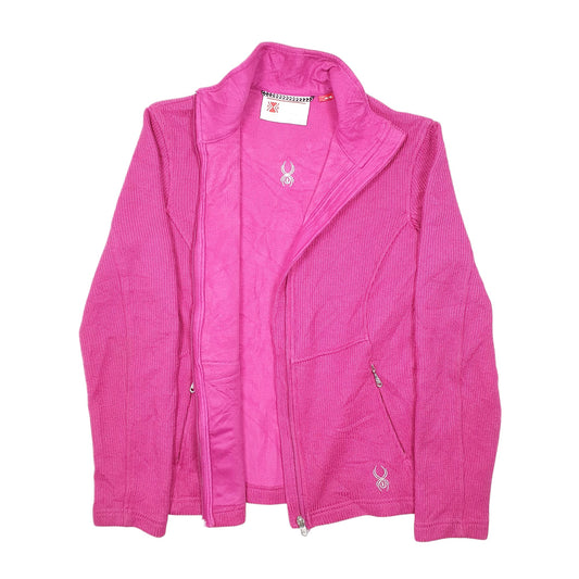 Womens Pink Spyder Core Sweater Active Top Full Zip Jumper